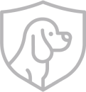 Gray pet insurance shield icon