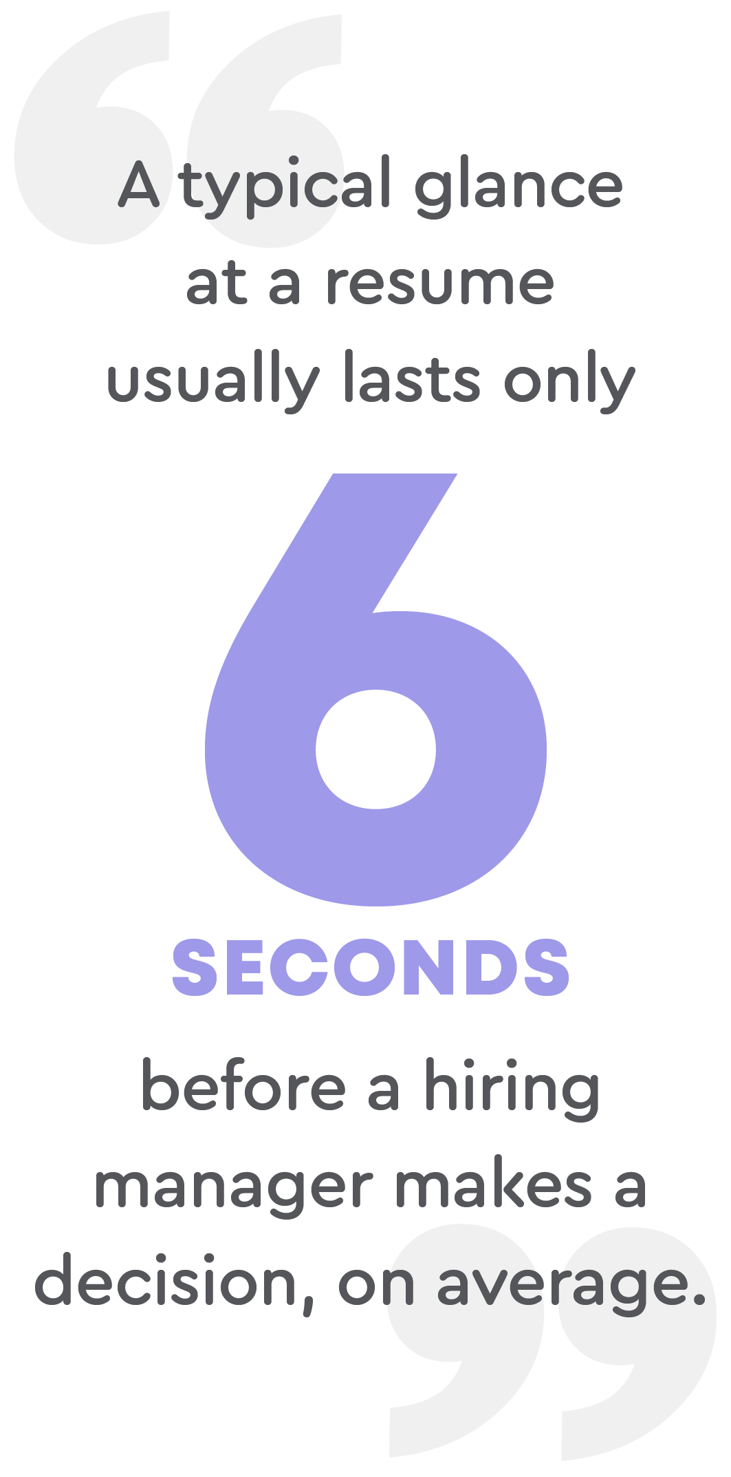 A typical glance at a resume last only 6 seconds