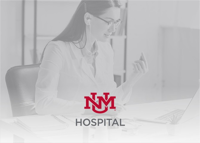 Cover of the University of New Mexico Hospitals case study document.