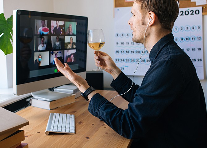 man on a zoom meeting