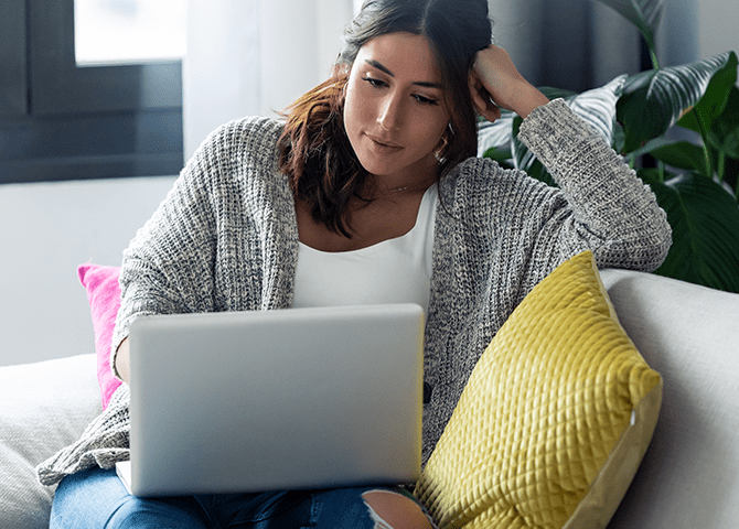 woman on her laptop