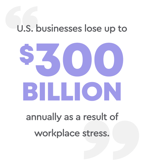 Businesses lose up to $300 billion annually as a result of workplace stress pull quote