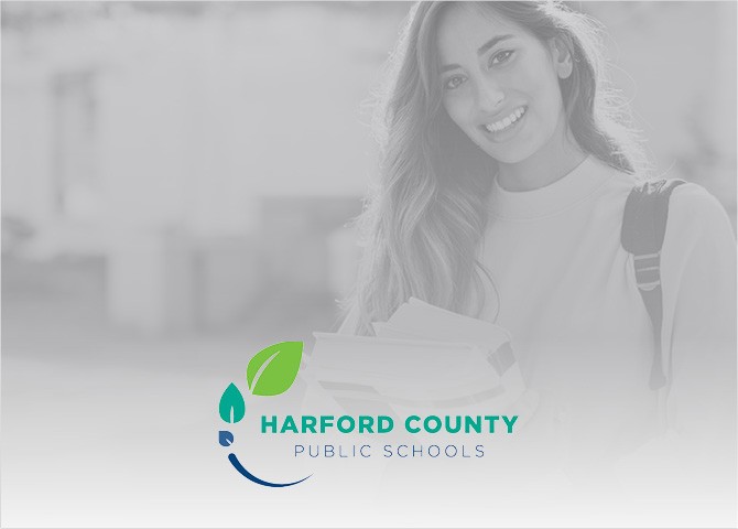 Cover of the Harford County Public Schools case study document.