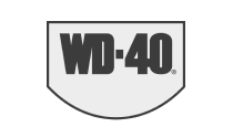 WD-40 logo in grayscale.