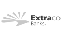 Extraco Banks logo in grayscale.