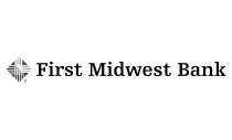 First Midwest Bank logo in grayscale.