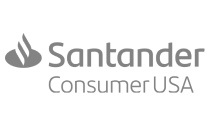 Santander Consumer USA logo in grayscale.