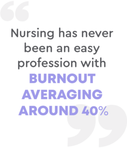 Nursing has never been an easy profession with burnout averaging Around 40%