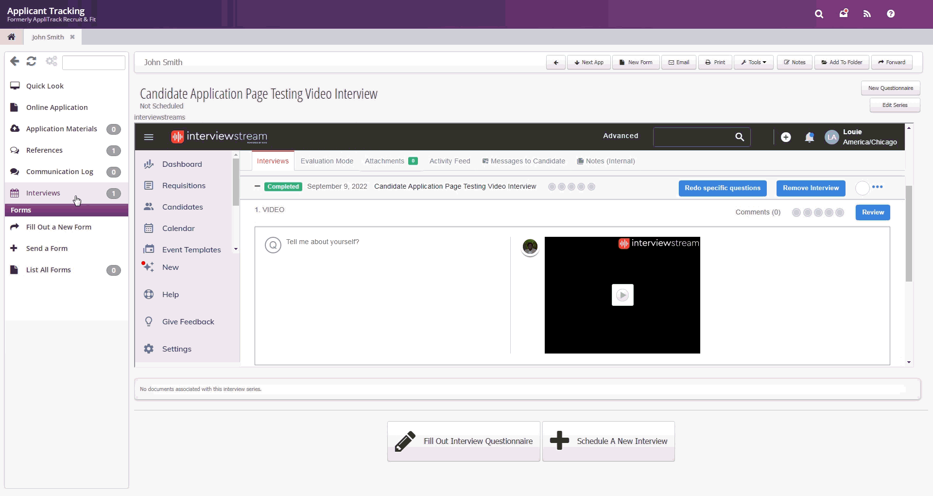 gif of Frontline Education and interviewstream integration for video interviews