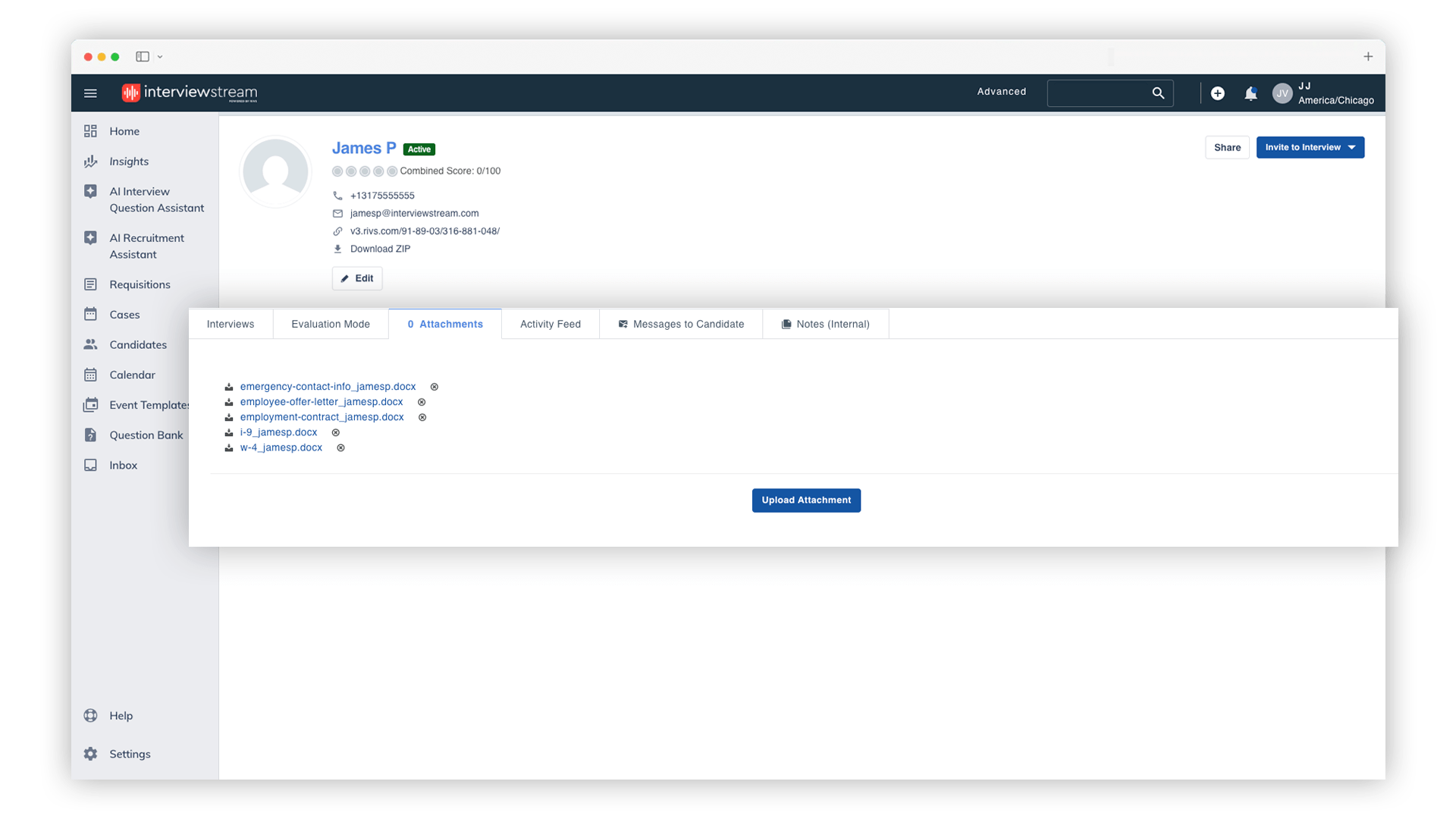 New hire document upload and storage using interviewstream onboarding